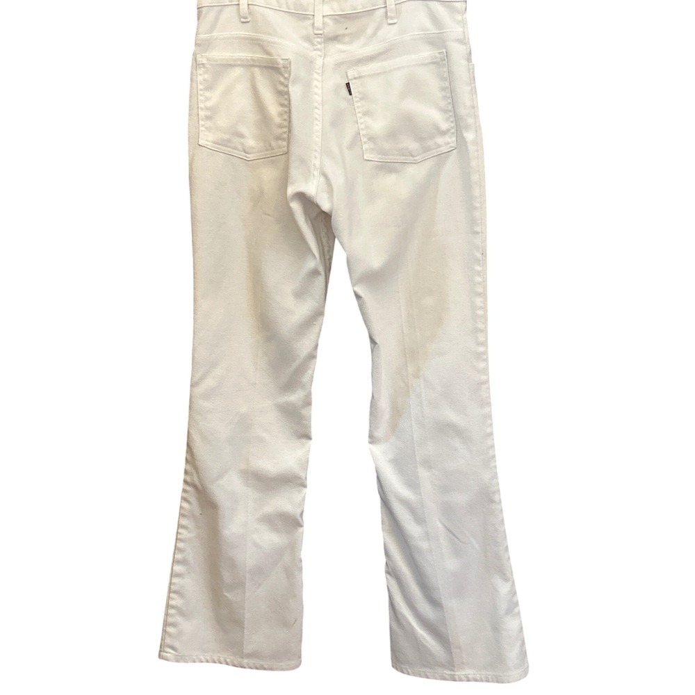 VINTAGE LEVIS STA PREST WHITE FLARE JEANS SIZE 34X32 BELL BOTTOM RETRO - Picture 4 of 7